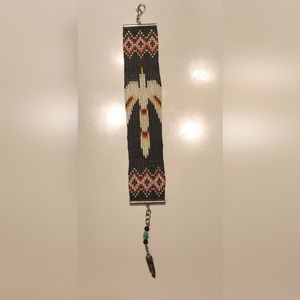 Handmade Firebird Native American Bracelet Hand Beaded REASONABLE OFFER ACCEPTED